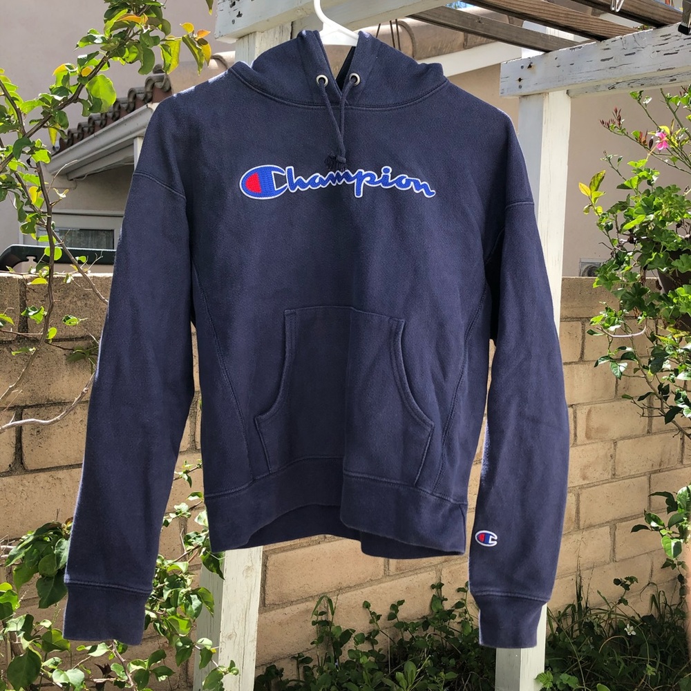 women’s navy blue champion hoodie